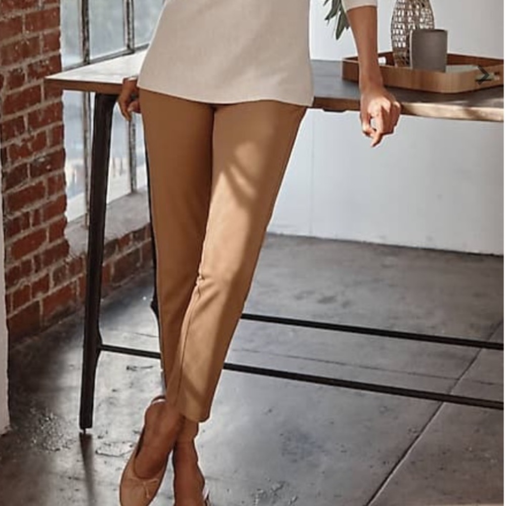 J Jill Wearever Collection jersey side paneled slim leg pants in cedar size S